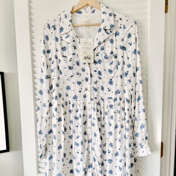 NWT Sezane Aurora Dress "Blue Rose" size 2/ 34/ UK 6 Sold Out - Picture 5 of 11